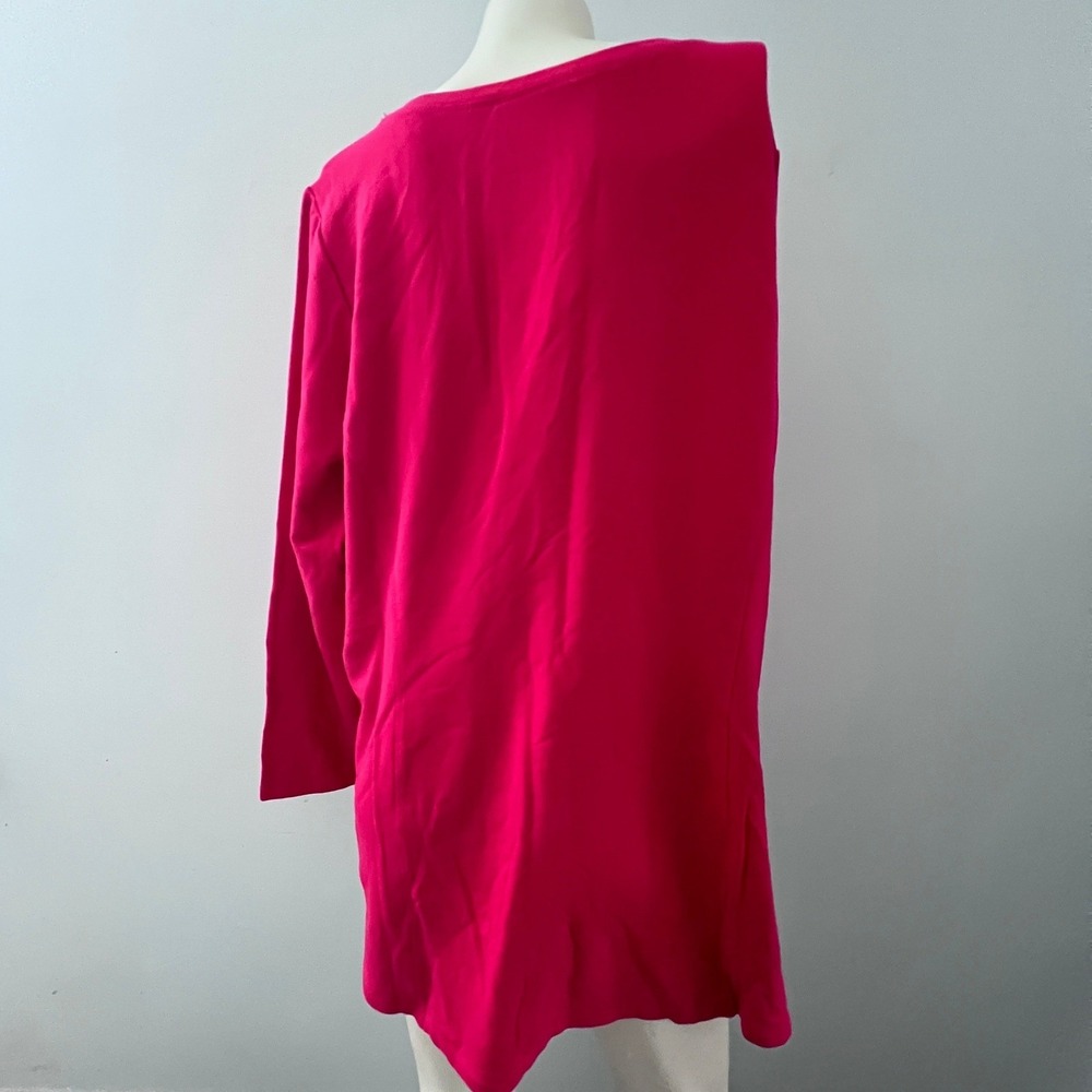 Susan Graver Fuchsia Long Sleeve Tunic with Pockets - Picture 3 of 7